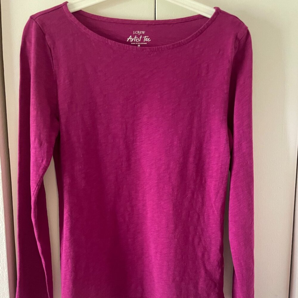 J. Crew - Brilliant Plum (Pink) - Medium - Artist Tee